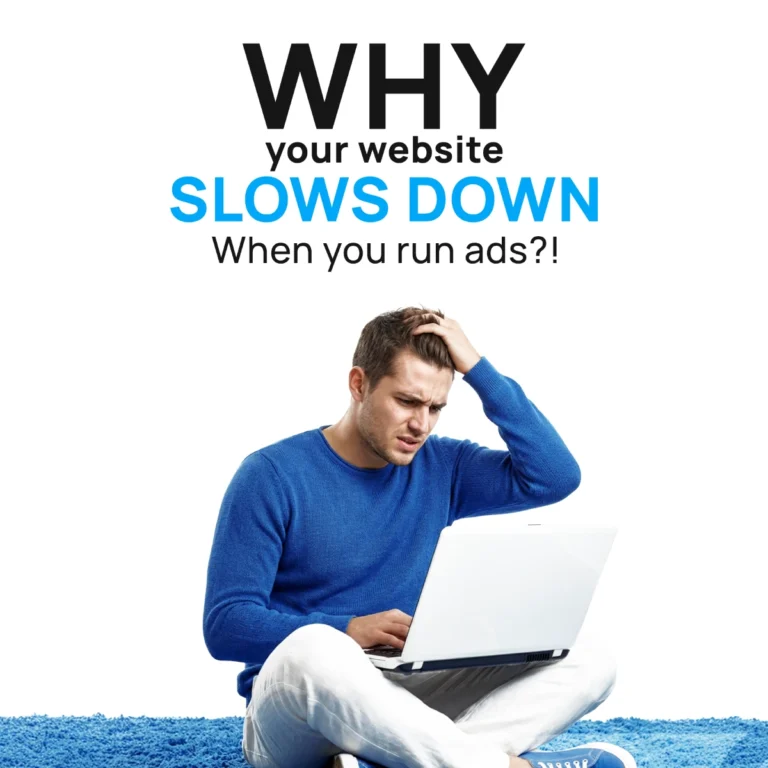 website slows down when running ads due to performance issues
